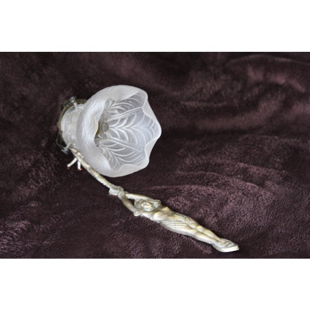 Silver Vintage Art Deco Wall Lamp, 1930s For Sale - Image 8 of 18