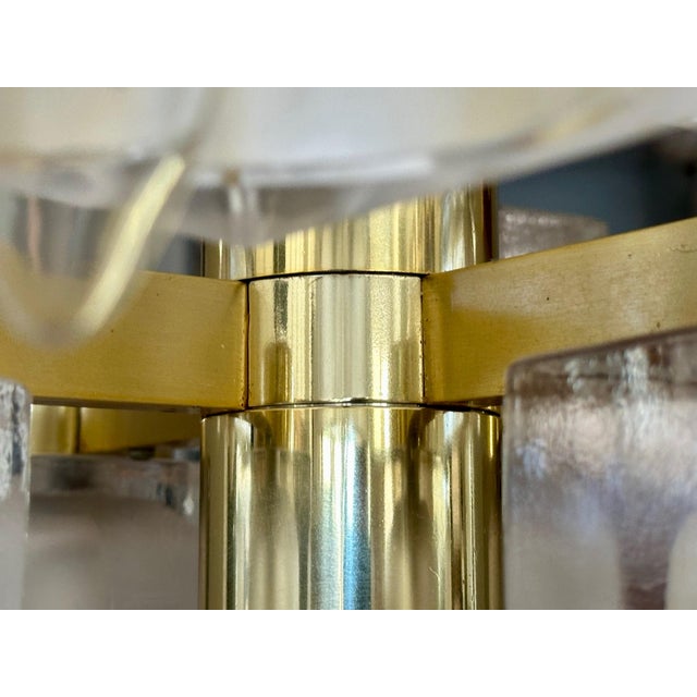 Sciolari 13 Light Ice Cube Glass Brass Chandelier For Sale - Image 15 of 17