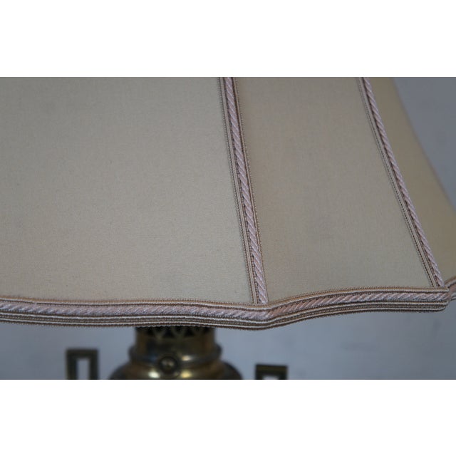 Antique French Empire Converted Cobalt Blue Glass Brass Urn Oil Lamp For Sale - Image 11 of 12