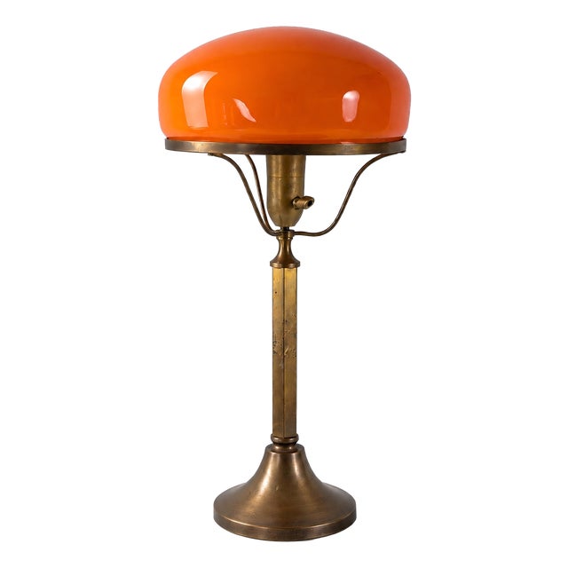 20th Century Art Nouveau Swedish Brass Lamp, 1910 For Sale