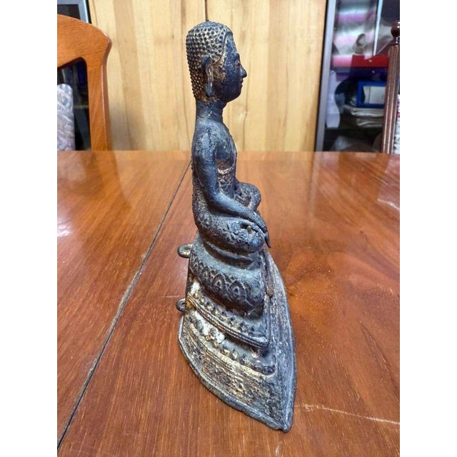 Thai Artist, Late Ayutthaya to Early Rattanakosin Period Seated Buddha in Bhumisparsha and Dhyana Mudra, 18th Century, Metal For Sale - Image 3 of 8