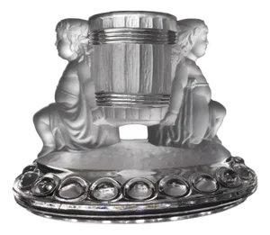 Antique Crystal Bacchus Figurine with Match Safe and Toothpick Holder from Baccarat