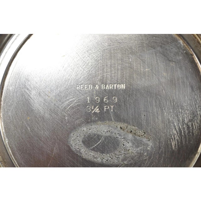 Vintage Reed & Barton 1969 Silver Plated 3.25 Pt. Bulbous Water Pitcher For Sale - Image 9 of 10
