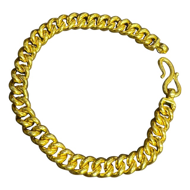 Cuban Link 24 Karat Pure Yellow Gold Solid Bracelet, 65 Gm, Unisex , 8 INCH For Sale
