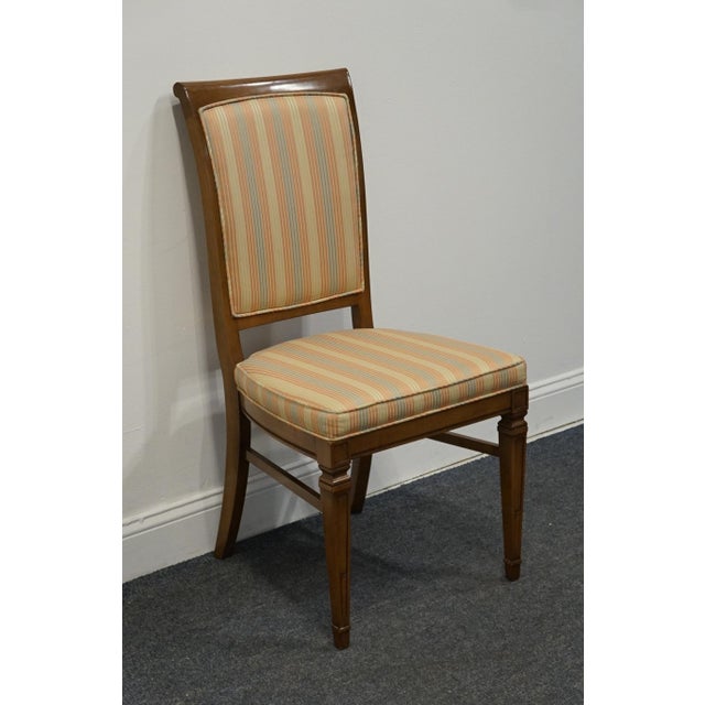 High End Vintage Solid Cherry Italian Neoclassical Regency Revival Dining Side Chair For Sale - Image 4 of 8