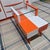 l'Orange Et Blanc Color Blocked Scheme 1953 MCM End Table For Sale - Image 9 of 15