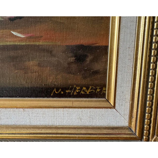 Vintage Floral Still Life Oil on Canvas in Ornate Gilt Wood Frame, Signed For Sale In Philadelphia - Image 6 of 7