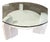 Round Marble Coffee Table Base W/ Marble Shelf For Sale
