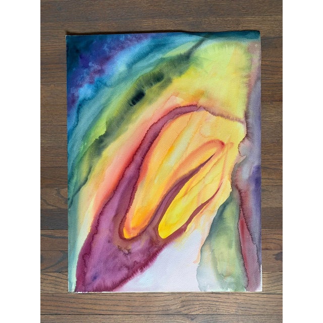 Purple 1981 Postmodern Abstract Painting by Frealon Norden Bibbins For Sale - Image 8 of 8