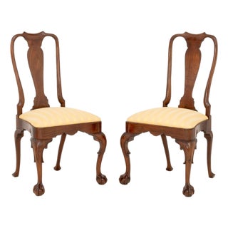 Pair of Kindel George II Style Mahogany Side Chairs For Sale