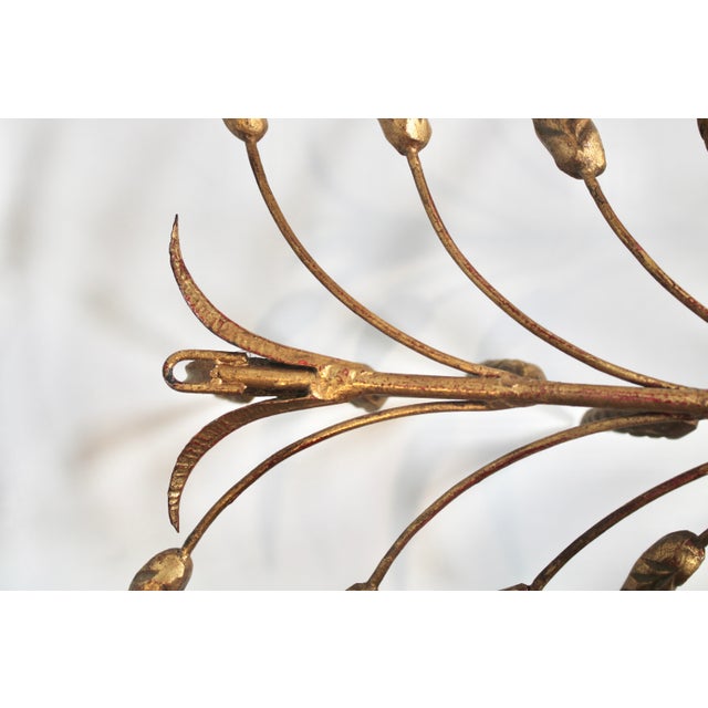Antique Italian Golden Gilt Wheat Sconces For Sale - Image 10 of 12