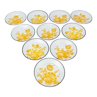 Mid 20th Century Bill Goldsmith Site Corot Limoges France Potpourri Bread Butter Plates- Set of 10 For Sale