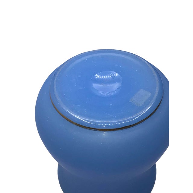 19th Century Antique French Blue Opaline Decanter For Sale - Image 5 of 6