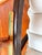 1990s Gae Aulenti Inspired Dark Wood Rocking Chair With Leather Cushion For Sale - Image 10 of 10