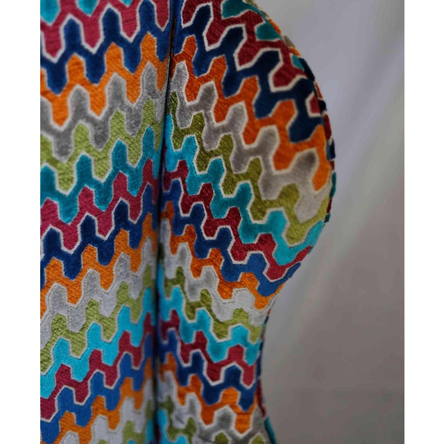 Vintage Wingback Armchair With Hamilton 'Sidewinder Confetti' Upholstery For Sale In Providence - Image 6 of 12