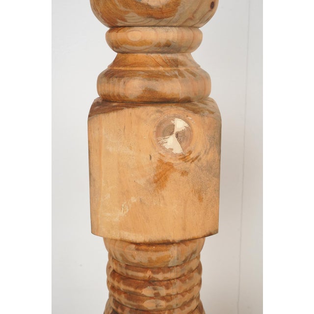 Late 20th Century Pair of Unfinished Wood Newel Posts 5.5 X 45.5 In. For Sale - Image 6 of 10