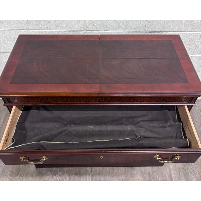 Brown Vintage Drexel Mahogany Expandable Server Cabinet Buffet Dry Bar Liquor Cabinet For Sale - Image 8 of 15