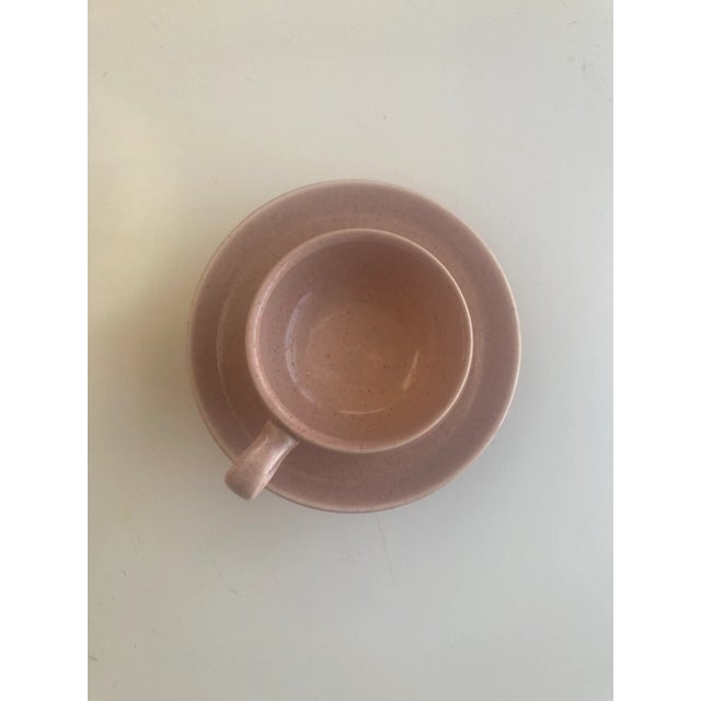 Midcentury modern mini cup and saucer , makers mark reads " Russel Wright Steubenville" Saucer 4.10"D Cup 2.40"D X 1.5"H...