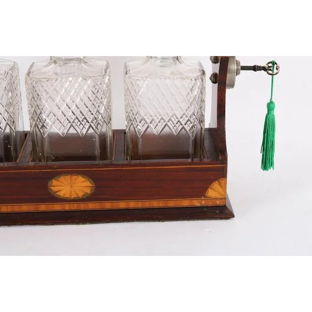 Antique Inlaid Walnut and Crystal Decanters, 1870, Set of 3 For Sale - Image 6 of 18