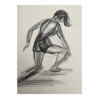 1950s Virginia Spencer Bathing Girl Drawing For Sale
