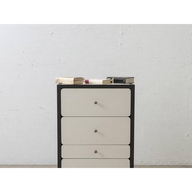 An exceptional, slim vintage chest of drawers by Victoria Baar in the Mid-Century Modern style, featuring a particularly...