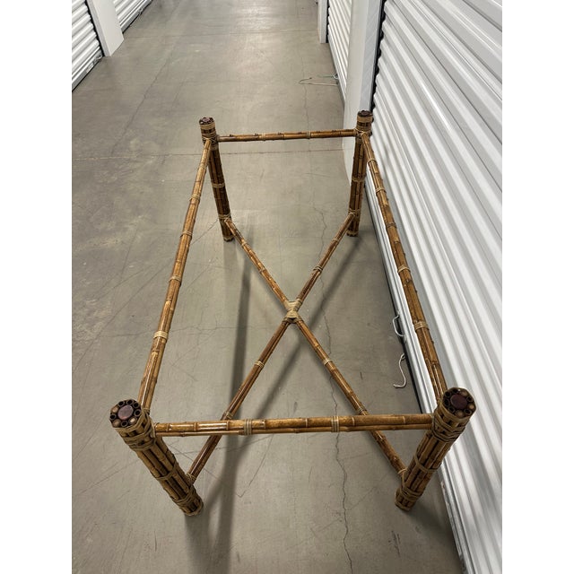 1990s Attributed to McGuire Organic Modern Rectangular Dining Table Base For Sale - Image 11 of 11