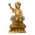 Large 18th C. Italian Baroque Carved, Gilded, Silvered Wood Putto Figure Seated. For Sale