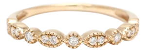 Thin .18ctw Diamond Band Ring, 14k Yellow Gold, Ring Size 7.75