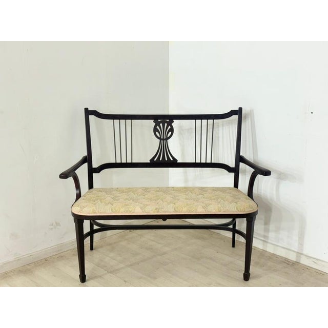 Wood Art Nouveau Viennese Bench from Thonet, 1900s For Sale - Image 7 of 10
