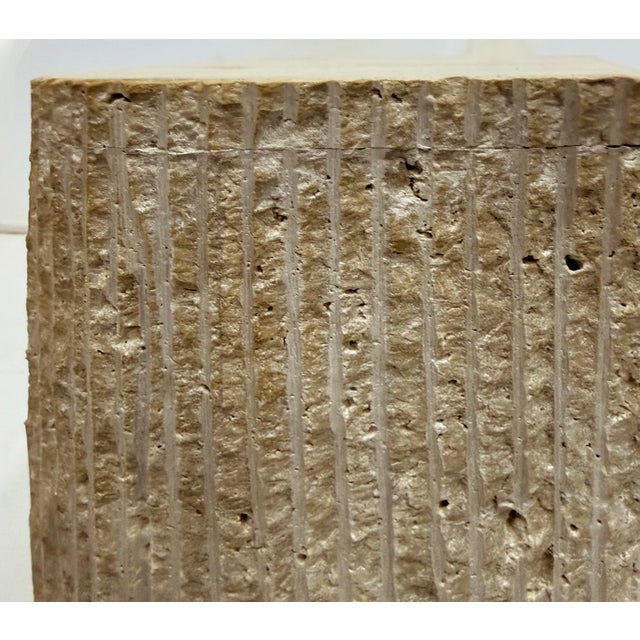 Substantial Brutalist Natural Travertine Stone Side Table or Seat For Sale In Miami - Image 6 of 6