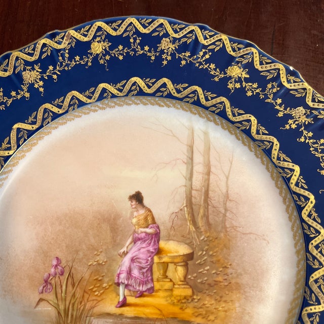 Haviland Limoges Cabinet Portrait Plate Features Cobalt & Gold # 2 of 2 For Sale In New York - Image 6 of 9