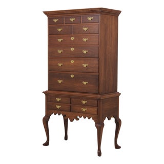 Bench Made 2 Piece Black Walnut Highboy For Sale