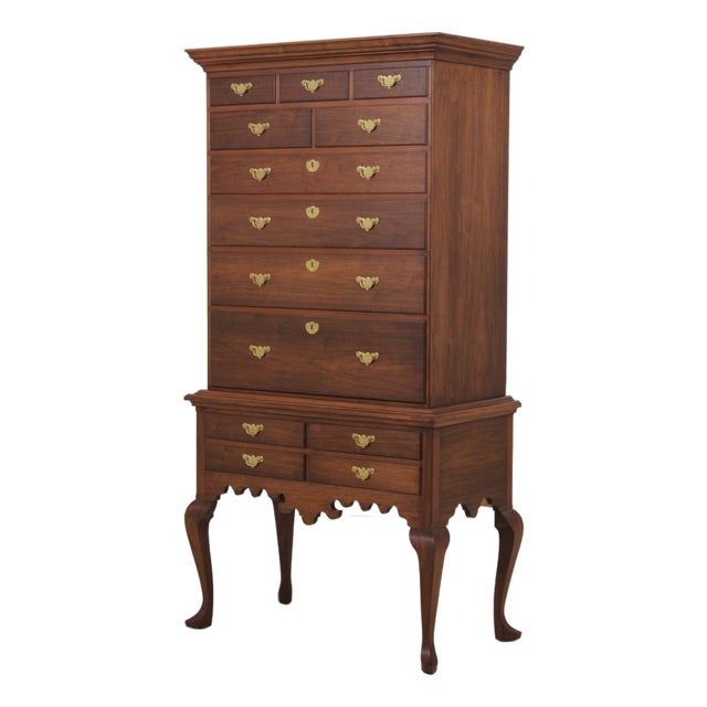 Bench Made 2 Piece Black Walnut Highboy For Sale