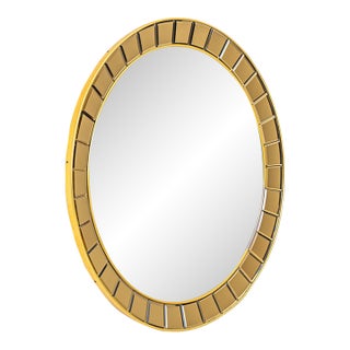 Round Wall Mirror, Attributed to Cristal Arte, Italy, 1950s For Sale
