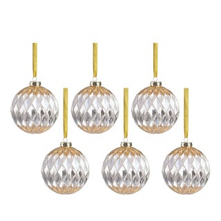 Astral Harlequin Glass Ball Ornaments- Set of 6, 4" For Sale