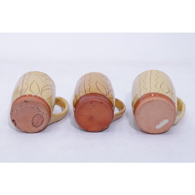 1980s Williamsburg Mugs With Scratch Flower Design Stamped - Set of Three For Sale - Image 12 of 13