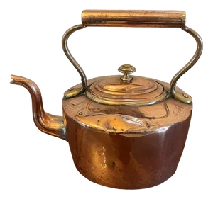 Small Antique George III Oval Shaped Copper Kettle, 1800s