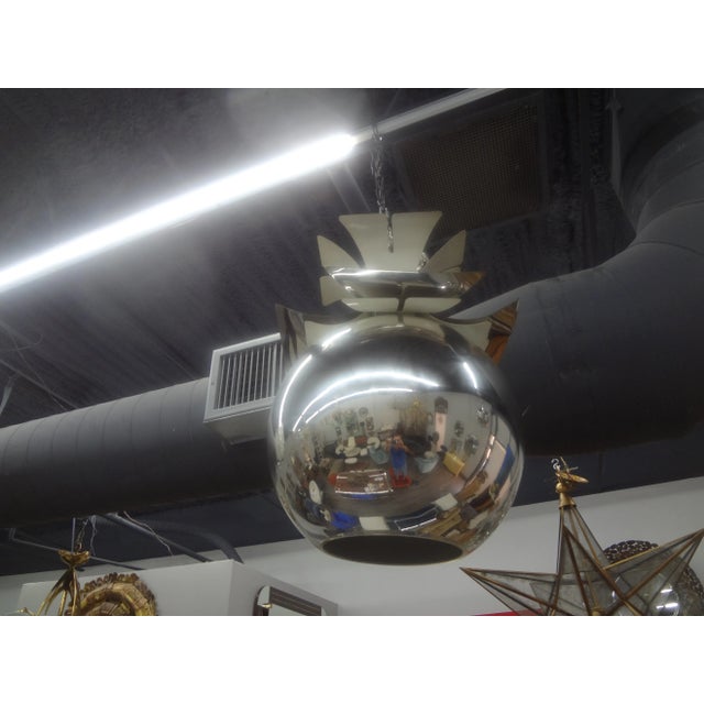 Mid-Century Modern 1970s Italian Modern Chrome and Glass Lantern For Sale - Image 3 of 12