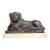 Antique Hand Carved 19th Century Reclining Lion Solid Marble Sculpture Statue For Sale