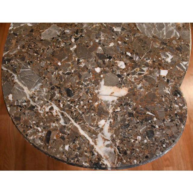 1890s Antique French Louis XV Walnut Marble Top Pair Nightstands Bedside Tables For Sale - Image 4 of 18