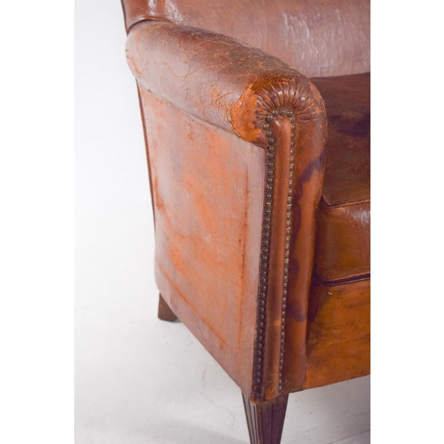 Portuguese Three-Seater Sofa in Brown Leather, 1980s For Sale - Image 7 of 12