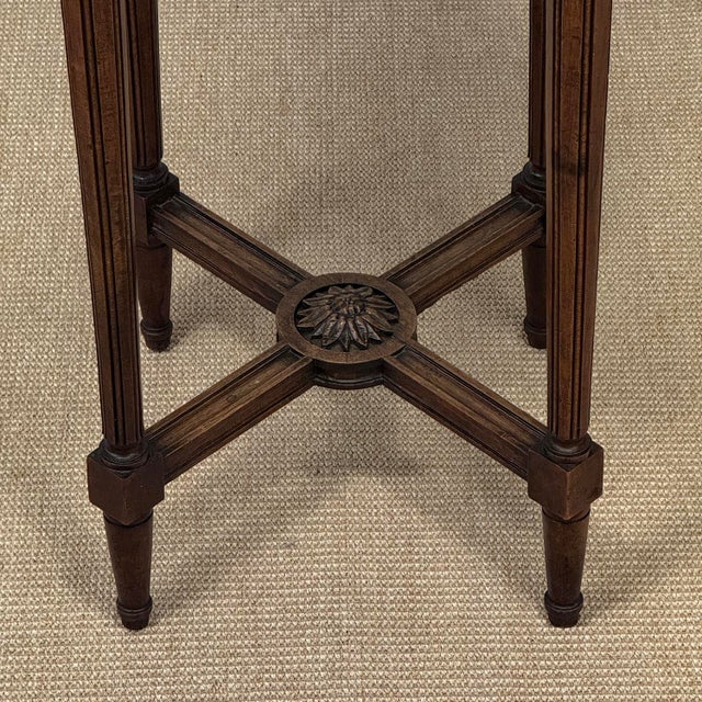 Antique French Louis XVI Style Hand Carved Walnut Guéridon ~ Side Table For Sale - Image 11 of 17