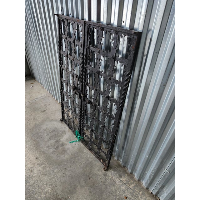 19th Century 19th Century Antique Wrought Iron Window Shutters For Sale - Image 5 of 10