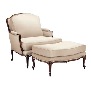 Modern Ethan Allen Versailles Chair and Ottoman For Sale