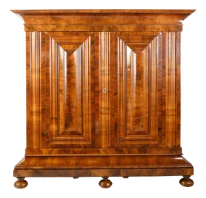 Swiss Baroque Wave Cabinet in Walnut, 1740