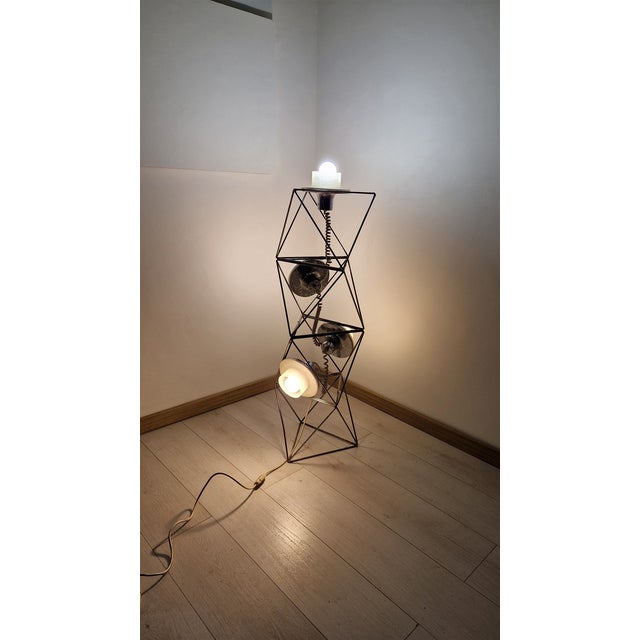 Guzzini Poliedra Metal Floor Lamp by Felice Ragazzo for Guzzini, 1970s For Sale - Image 4 of 16