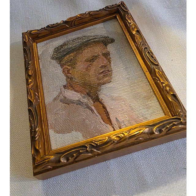 Portraiture 1940s Original Art, Acrylic on Board For Sale - Image 3 of 5