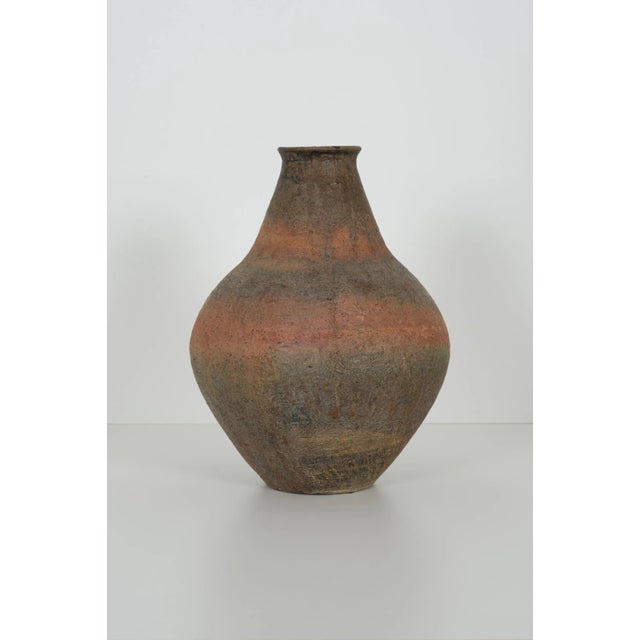 Fantoni blub shaped vase, with layered glazes. Signed underside Fantoni Italy with layered glazes. Signed underside...