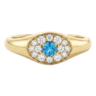Natural Swiss Blue Topaz Ring | Halo Cocktail Ring | Wedding Engagement Ring Us 7 For Sale