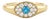 Natural Swiss Blue Topaz Ring | Halo Cocktail Ring | Wedding Engagement Ring Us 7 For Sale